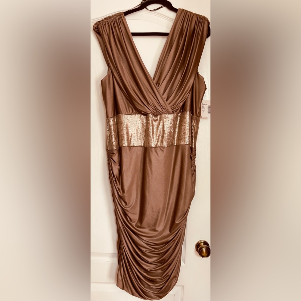Cocktail/evening dress beautiful gold (mineral) color size 3x